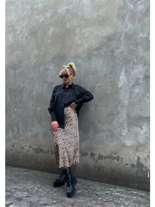 Panterkowa spódnica midi Roka